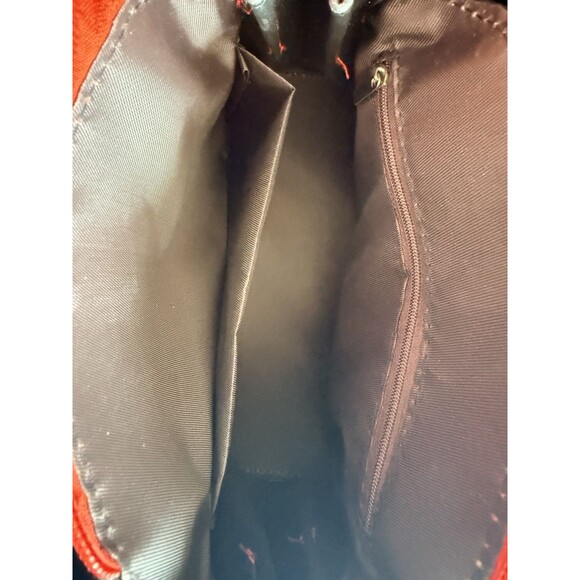 JINGPINDAISHU Women's Red & Brown Handbag Faux Leather Adjustable Strap - Picture 11 of 11